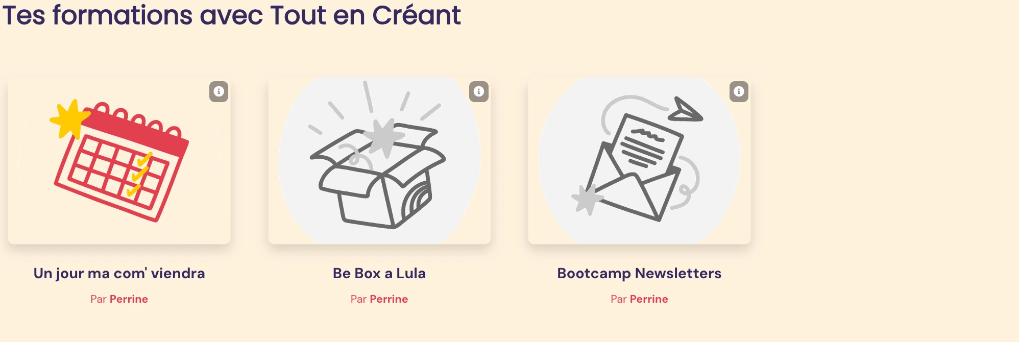 Aperçu des formations disponibles